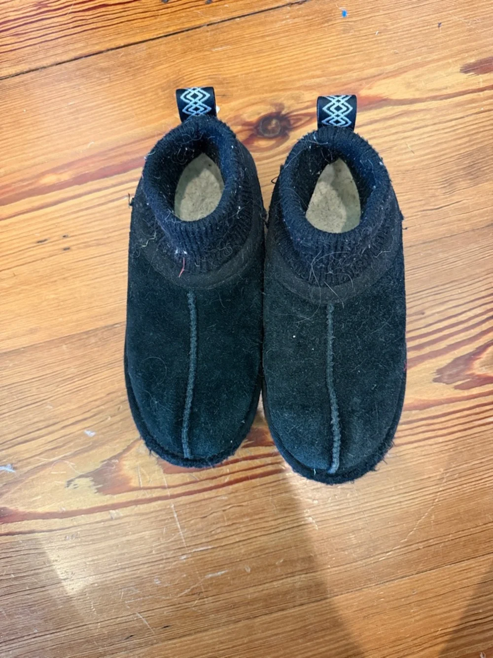 UGG Kids Black Slip-On Cozy Shoe with Knit Ankle